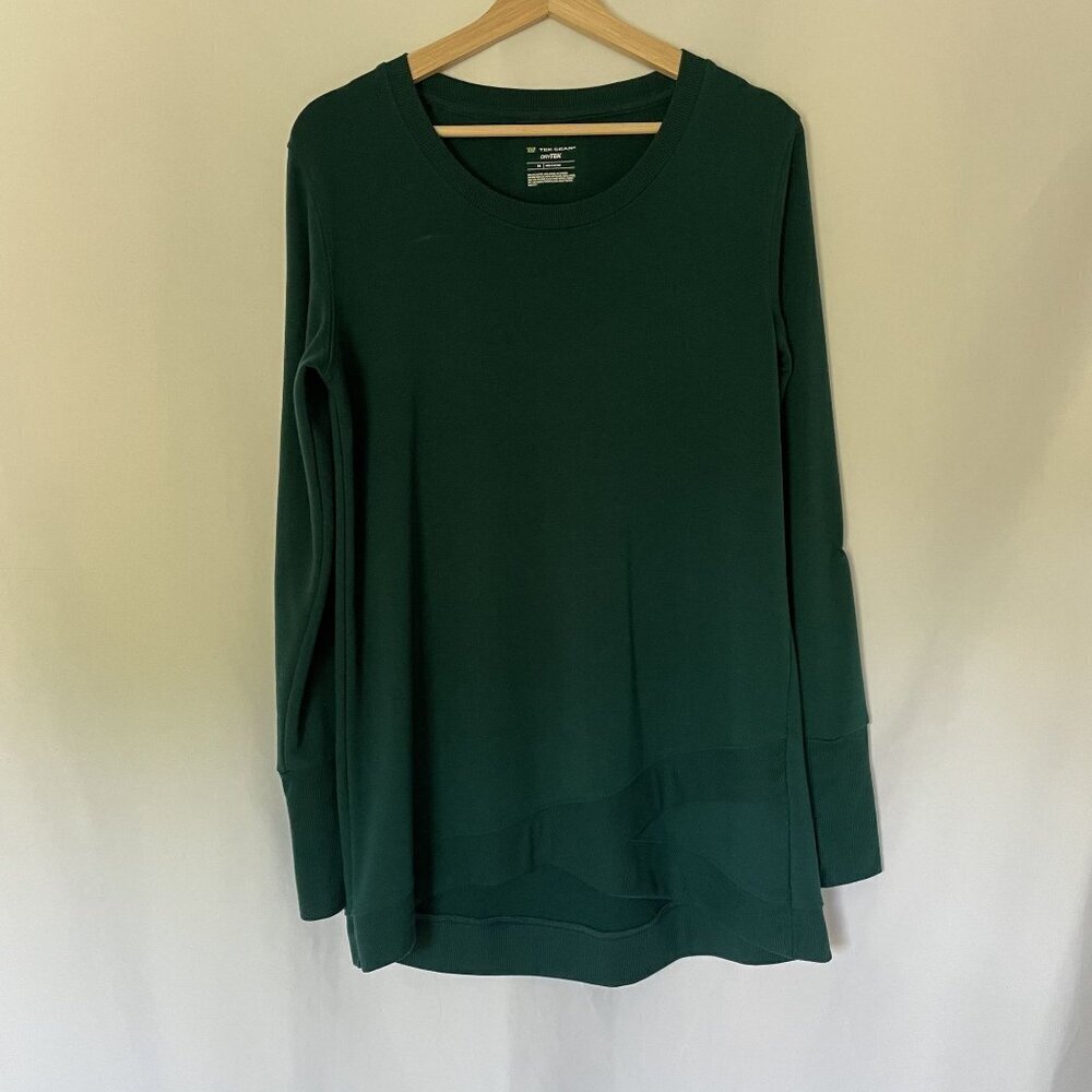 TekGear dry tek green turquoise long sleeved crewneck sweater women's size M